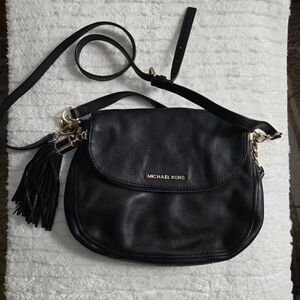 Michael Kors Black Pebbled Leather Crossbody Bag